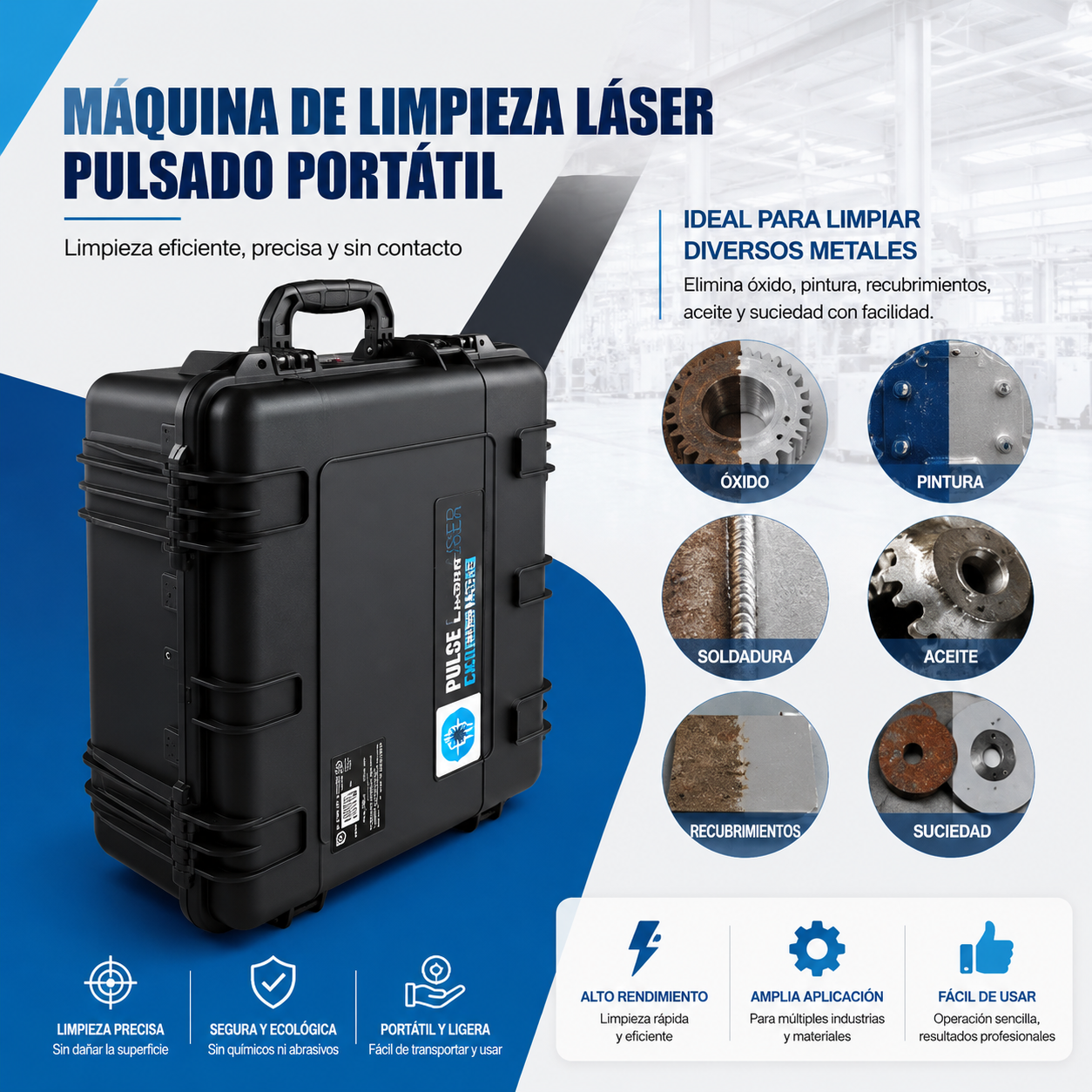 Limpiadora láser portátil handheld maletín DW-FLC100SL/500SL